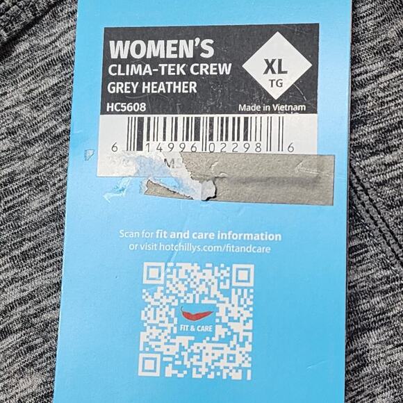 Hot‎ Chillys Clima-Tek Crew Baselayer Shirt Grey Heather Women's XL NWT - Picture 6 of 7